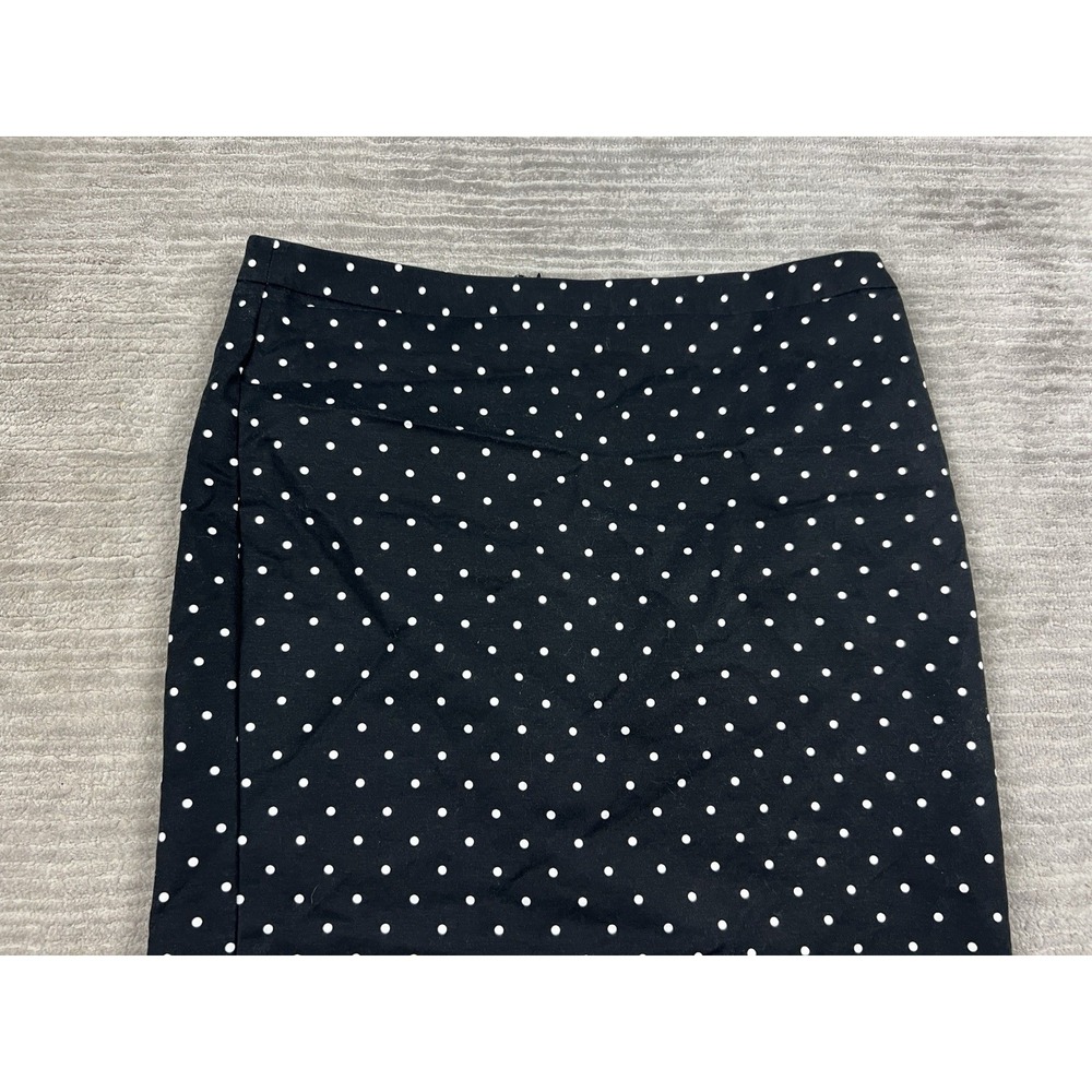 Liz Claiborne Skirt Womens 14 Black Polka Dot Lined‎ Cotton Blend Knee Length - Picture 2 of 12